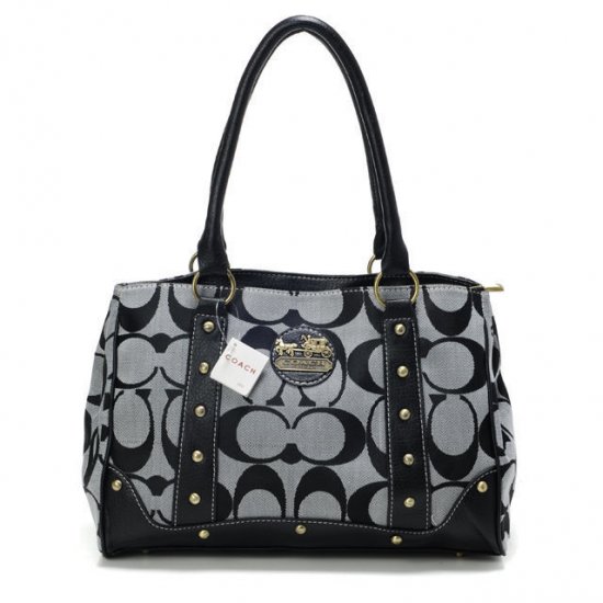 Coach Legacy In Signature Studded Small Black Satchels BOY - Click Image to Close